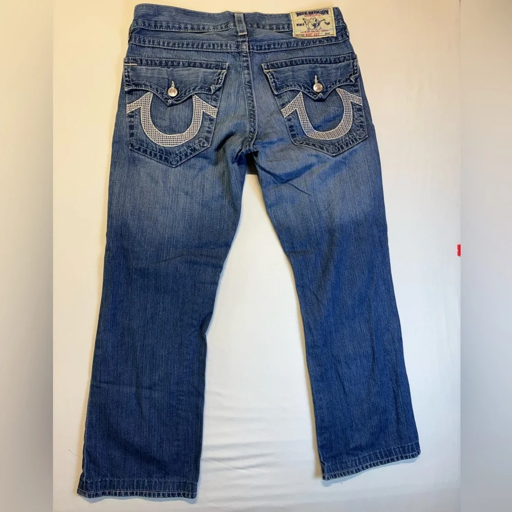 True Religion Men's Bootcut Blue Jeans